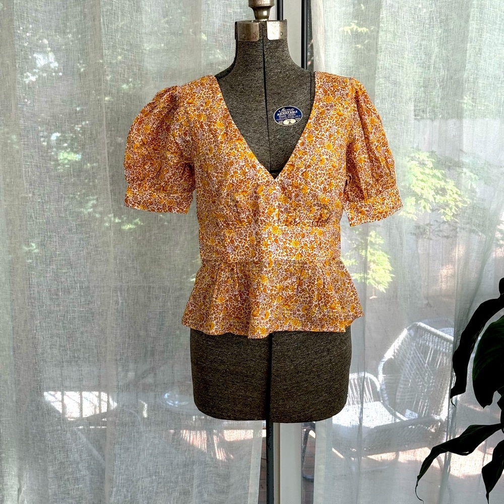 New J.Crew Tie Back Peplum Top 8